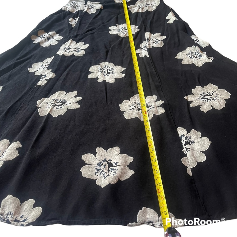 Vintage Black Floral Maxi Skirt size 10 size Small Medium - Picture 2 of 6